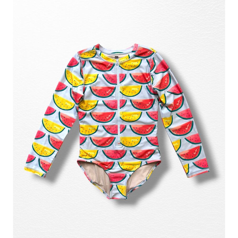 Tea Collection Long Sleeve One-Piece Swimsuit, Size 14